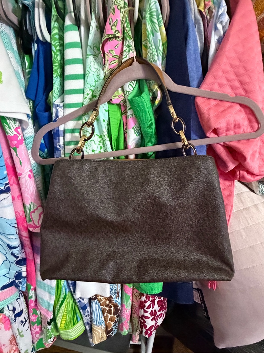 Michael Kors Christina Signature Logo Shoulder Bag - Picture 3 of 5